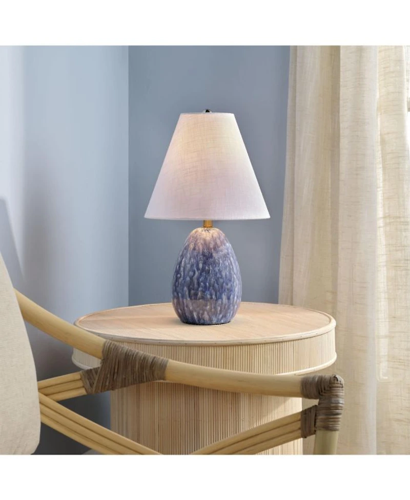 Raindrop Ceramic Table Lamp with Linen Shade