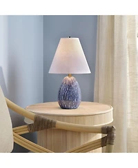 Raindrop Ceramic Table Lamp with Linen Shade