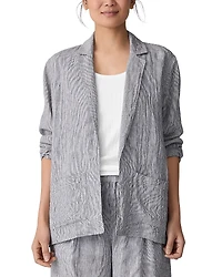 Eileen Fisher Notch Collar Linen Blazer