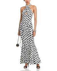 Cross Halter Fishtail Gown