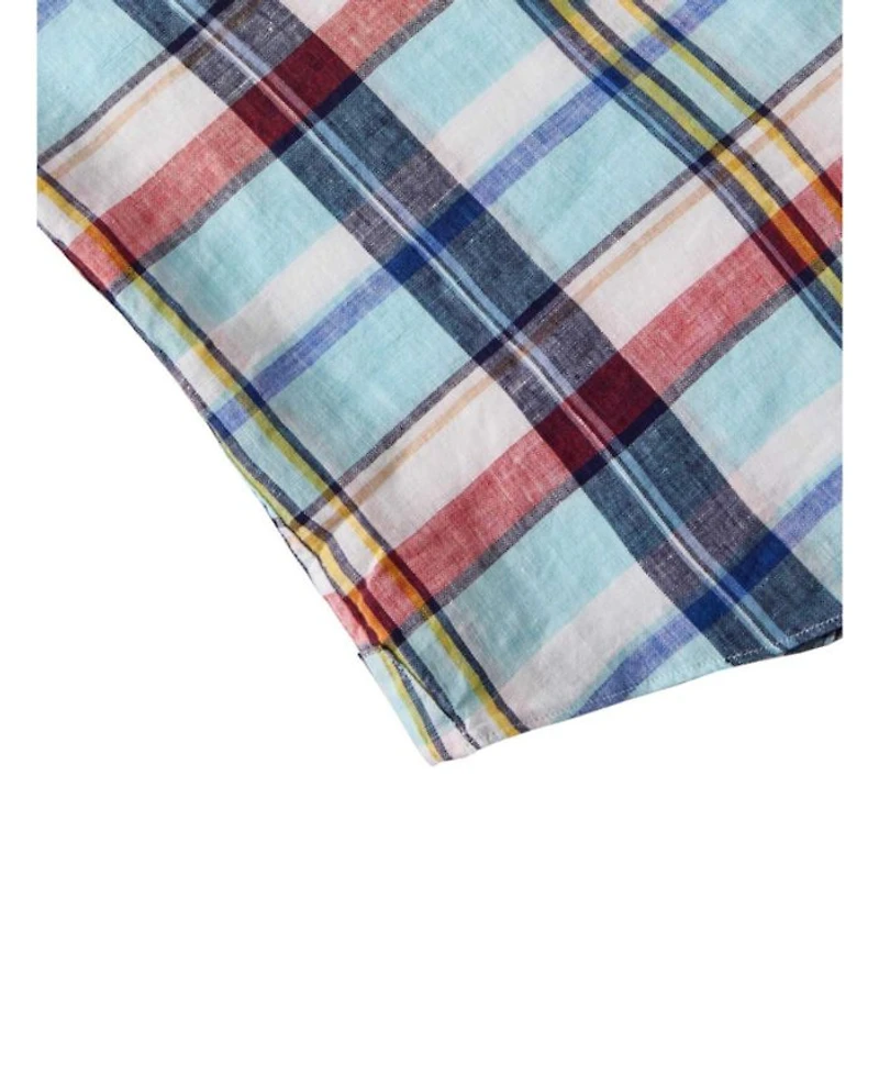Morgan Plaid Linen Short Sleeve Shirt