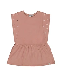 Deux par Girls' Crinkle Jersey Tunic with Embroidery - Little Kid