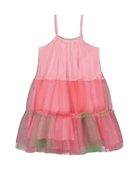 Deux par Girls' Sleeveless Color Block Tulle Dress - Little Kid
