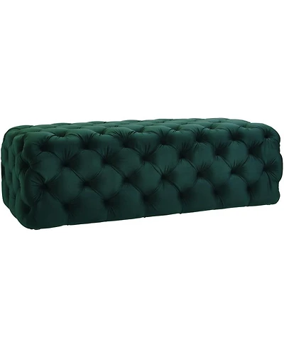 Kaylee Velvet Ottoman in Green