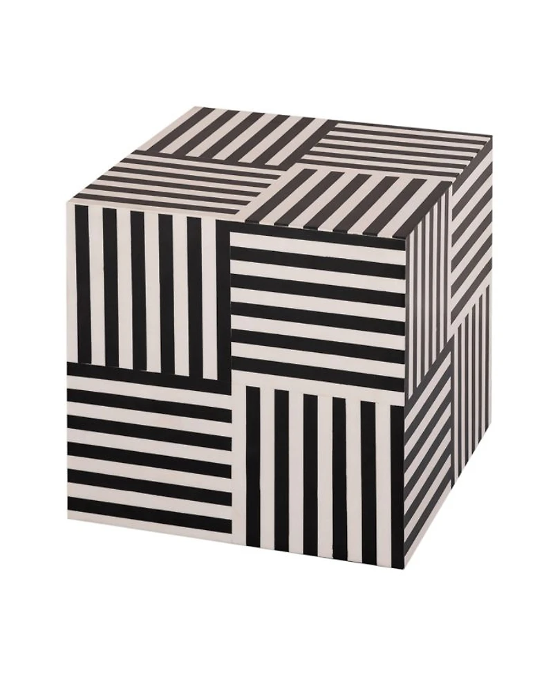 Cube Side Table in Black and White