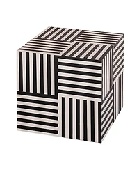 Cube Side Table in Black and White