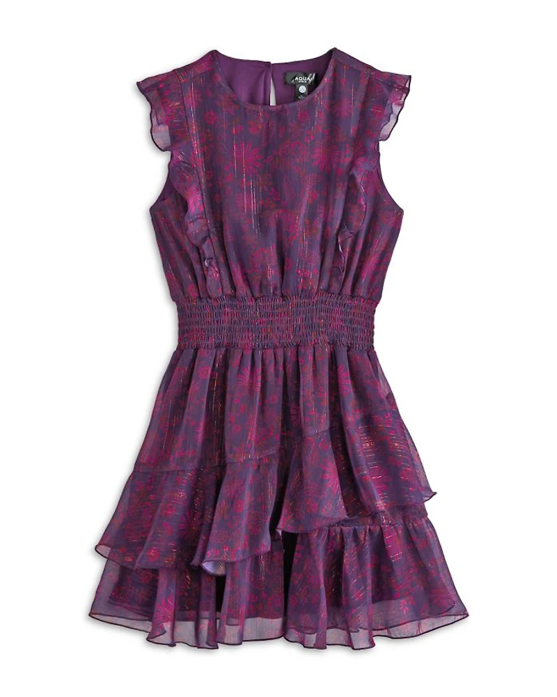 Girls' Paisley Flutter Chiffon Mini Dress, Little Kid, Big Kid - Exclusive