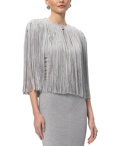 Herve Leger Metallic Fringe Cape