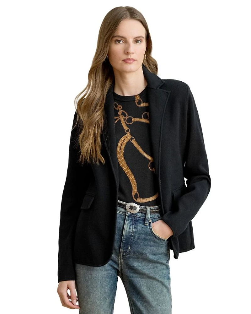 Cotton Blend Sweater Blazer