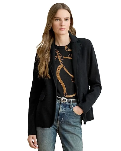 Cotton Blend Sweater Blazer