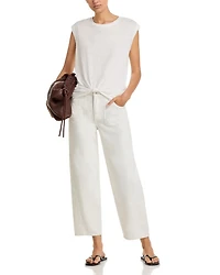 District High Rise Column Ankle Jeans Washed Sandstone