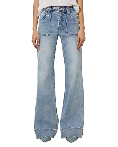 Alice and Olivia Juno High Rise Braided Waistband Jeans
