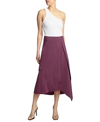 DEB Multi-Panel Asymmetric Midi Skirt Stretch Cotton Blend