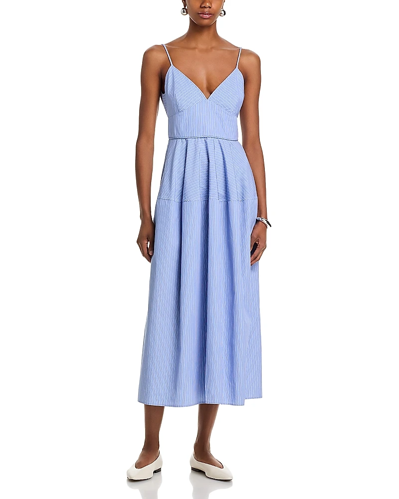 Co Basque Stripe Midi Dress