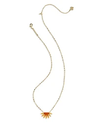 Samantha Sun Orange Glass Short Pendant Necklace, 19"
