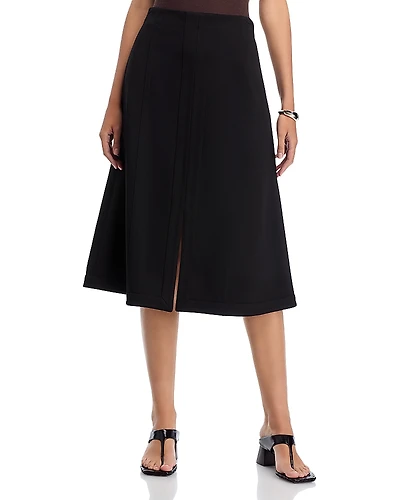 Misook Slit Front A Line Skirt
