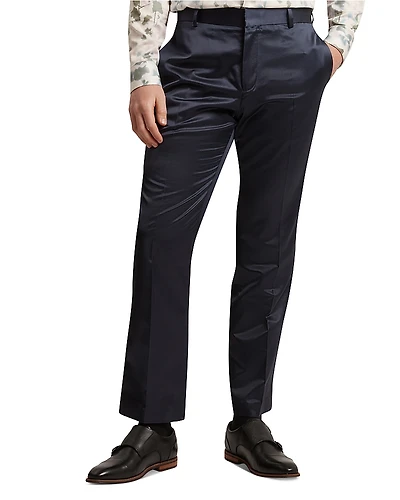 Ted Baker Fluidt High Shine Straight Fit Tailored Pants