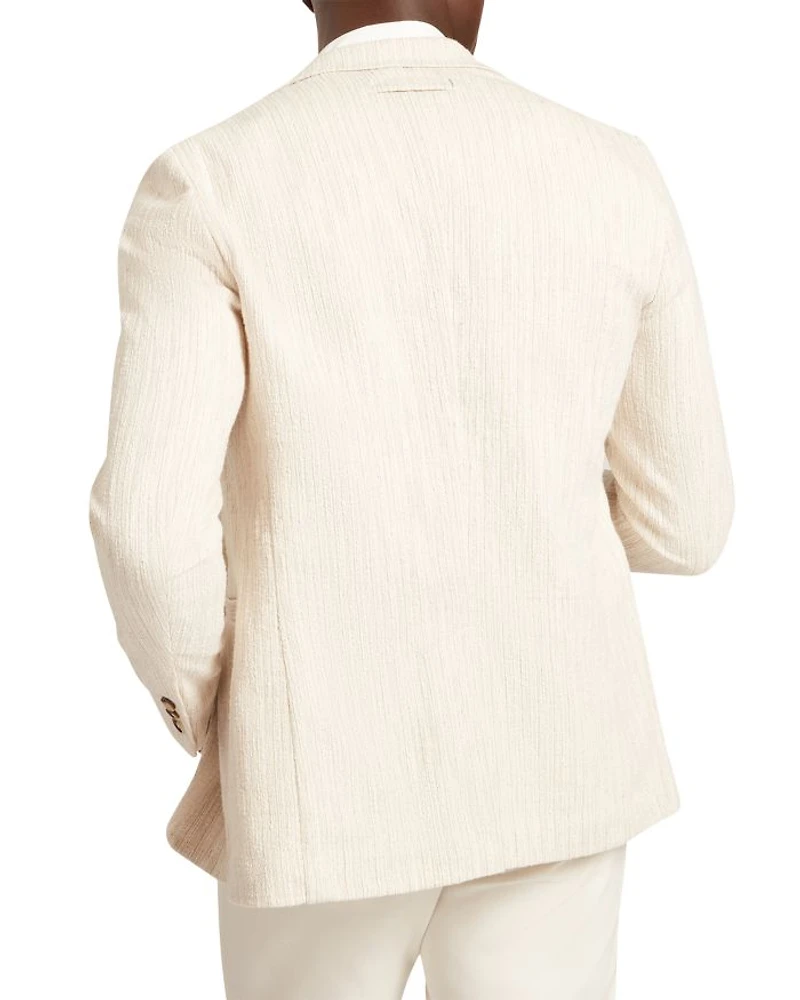 Rusticj Regular Fit Textured Bouclé Cotton Blend Blazer