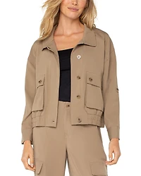 Liverpool Los Angeles Elasticized Hem Utility Jacket