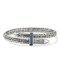 Sterling Silver Spear Blue Sapphire Flex Bracelet