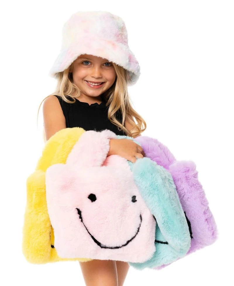 Girls' Fuzzy Smiley Face Purse - Little Kid, Big Kid