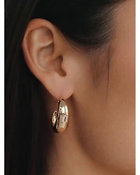 Baguette Cubic Zirconia Oval Dome Half Hoop Earrings
