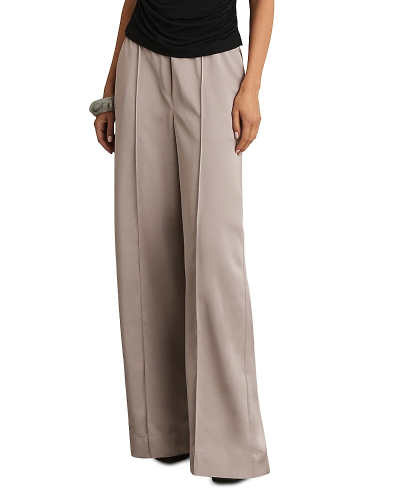 Reiss Elsie Satin Wide Leg Trousers
