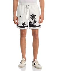 Regular Fit Graphic Print Logo Shorts