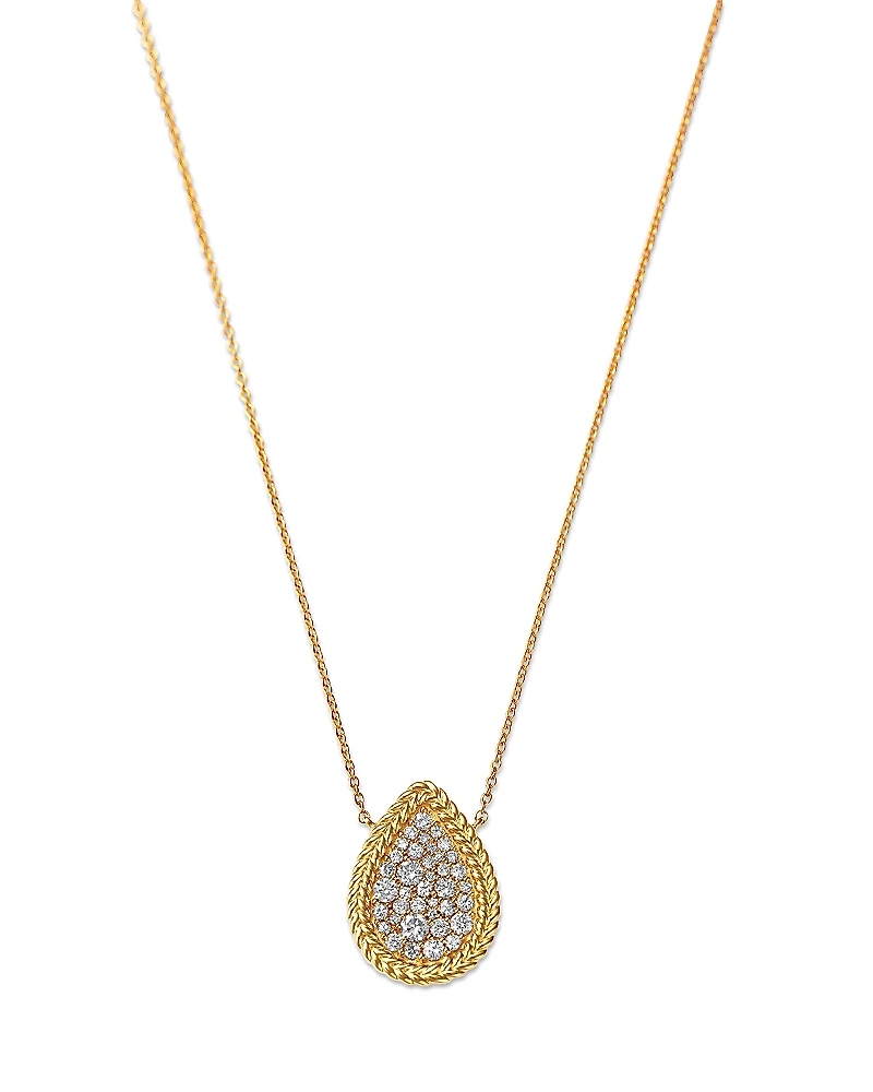 Bloomingdale's Fine Collection Diamond Disc Pear Shaped Pendant Necklace
