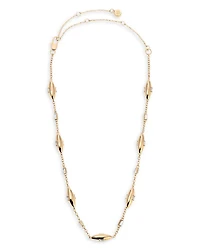 Baguette Crystal Oval Dome Chain Necklace, 12.5"-17.5"