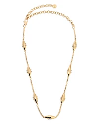 Ettika Baguette Crystal Oval Dome Simple Chain Necklace, 12-17