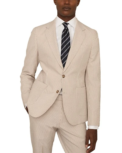 Slim Fit Striped Seersucker Blazer