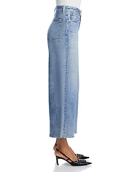 Miramar Andi High Rise Wide Leg Cotton Terry Sweatpant Jeans Scarlet