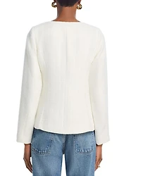 Scoop Neck Tweed Jacket