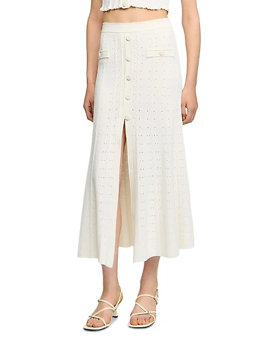 Sandro Pointelle Knit Maxi Skirt