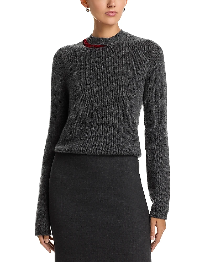 Fabiana Filippi Cashmere Sequin Collar Slim Fit Sweater