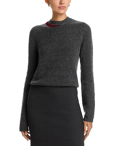 Fabiana Filippi Cashmere Sequin Collar Slim Fit Sweater