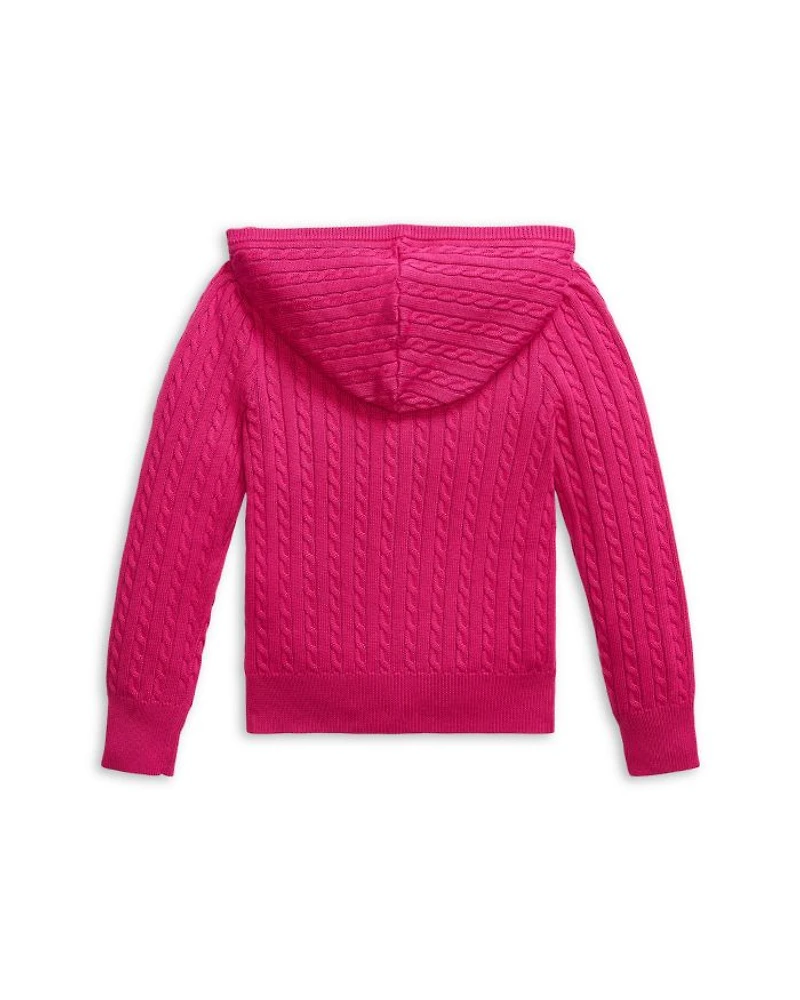 Girls' Mini Cable Cotton Full Zip Hoodie - Little Kid