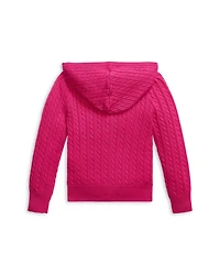 Girls' Mini Cable Cotton Full Zip Hoodie - Little Kid