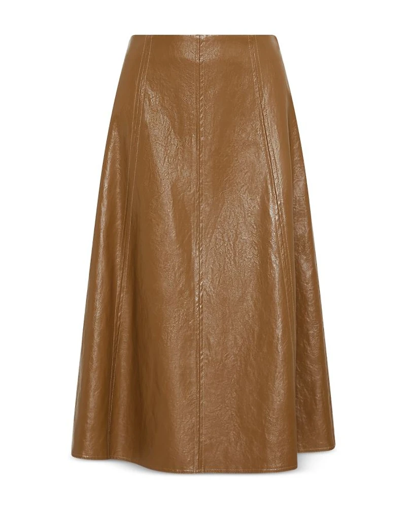 Falange Faux Leather Skirt
