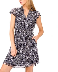 Printed Ruffled Mini Dress