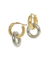 Alberto Amati 14K White & Yellow Think Chain Link Drop Earrings