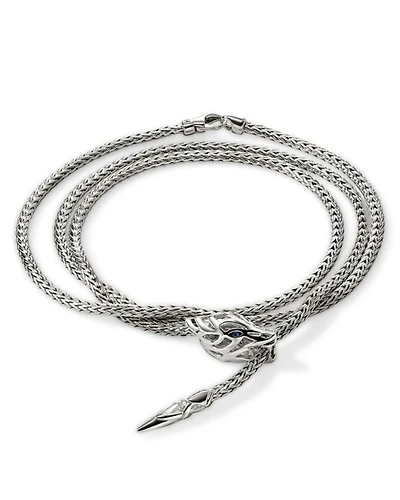 Sterling Silver Blue Sapphire Naga Wrap Bracelet