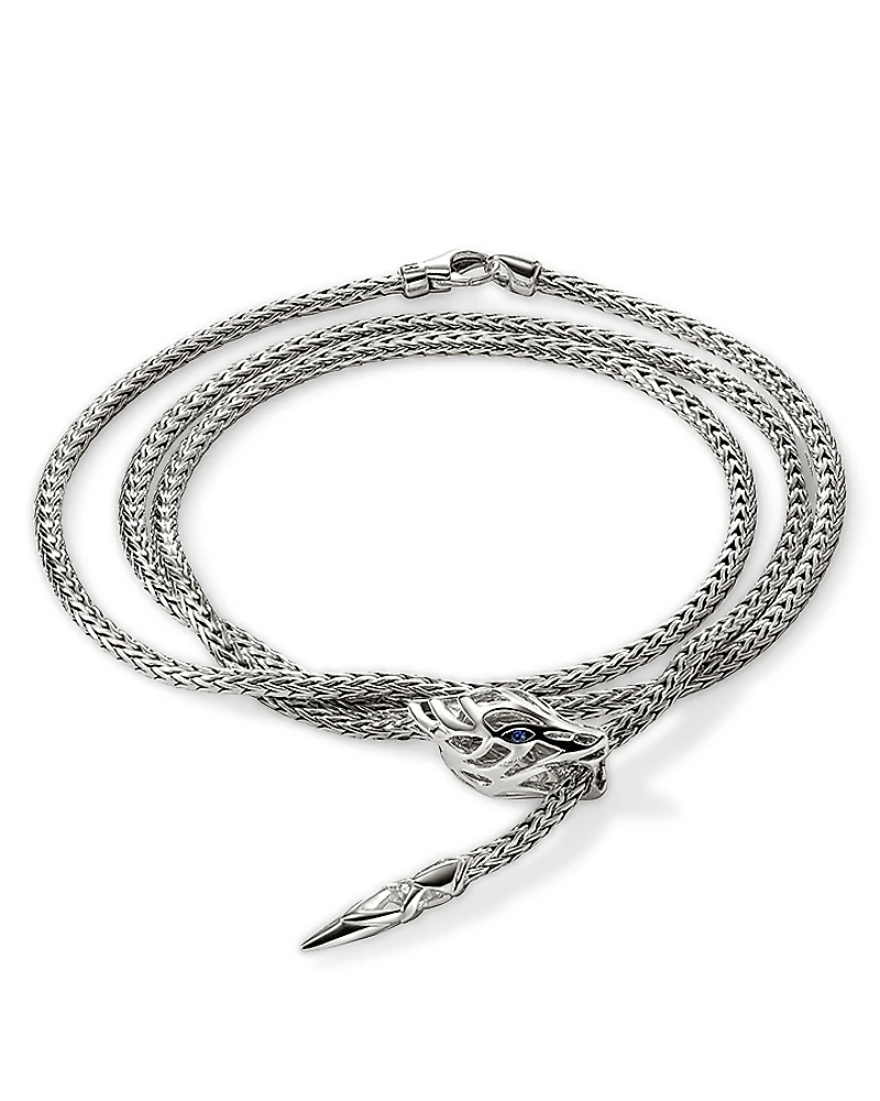 John Hardy Sterling Silver Blue Sapphire Naga Wrap Bracelet