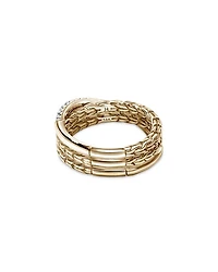 14K Yellow Gold JH Essentials Diamond Pavé Crossover Ring