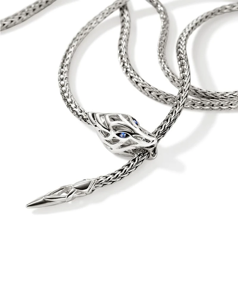 Sterling Silver Blue Sapphire Naga Wrap Bracelet