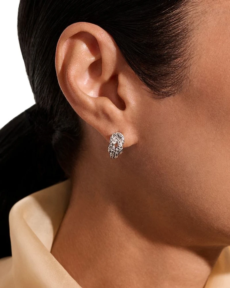 Sterling Silver Love Knot Hoop Earrings