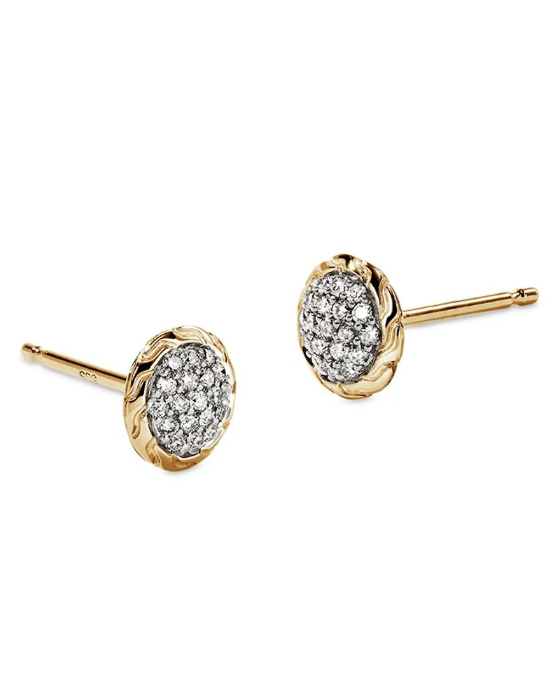 JH Essentials 14K Yellow Gold Diamond Pavé Stud Earrings