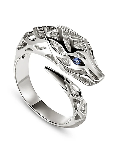 John Hardy Sterling Silver Blue Sapphire Naga Ring