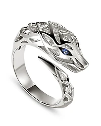 John Hardy Sterling Silver Blue Sapphire Naga Ring